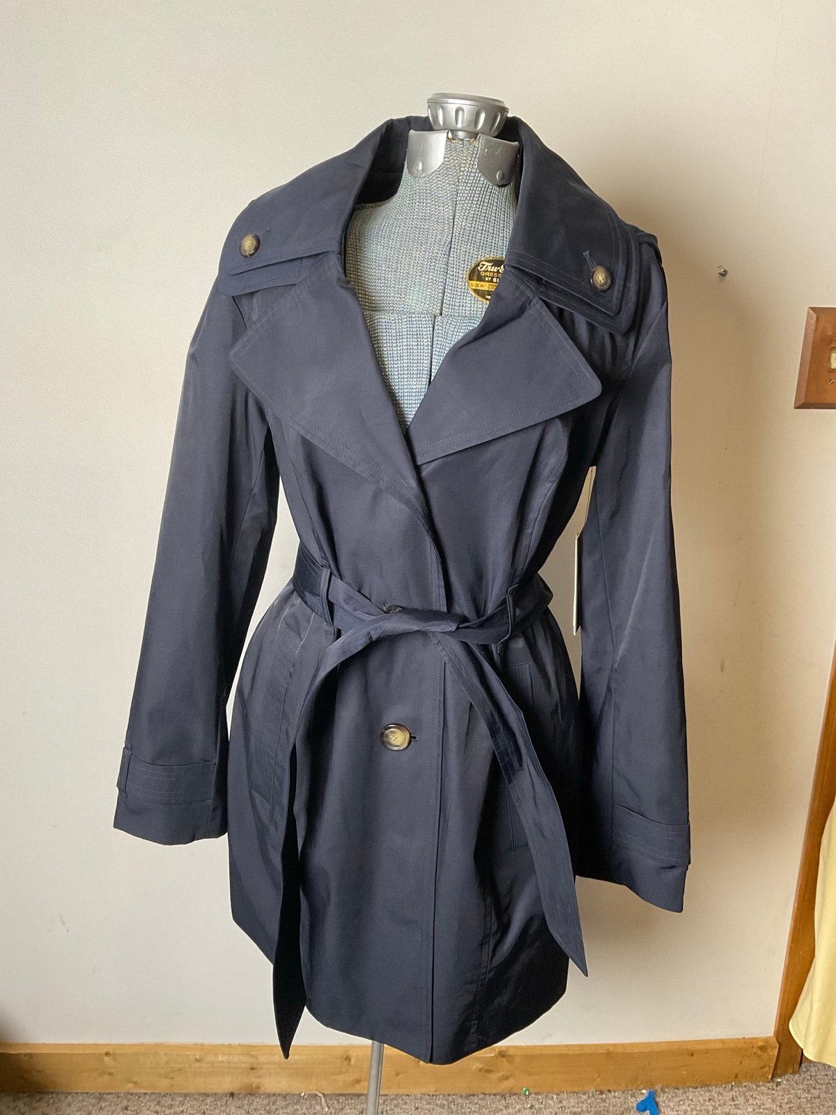London Fog Women’s All Season Trench Coat Navy Raincoat Small