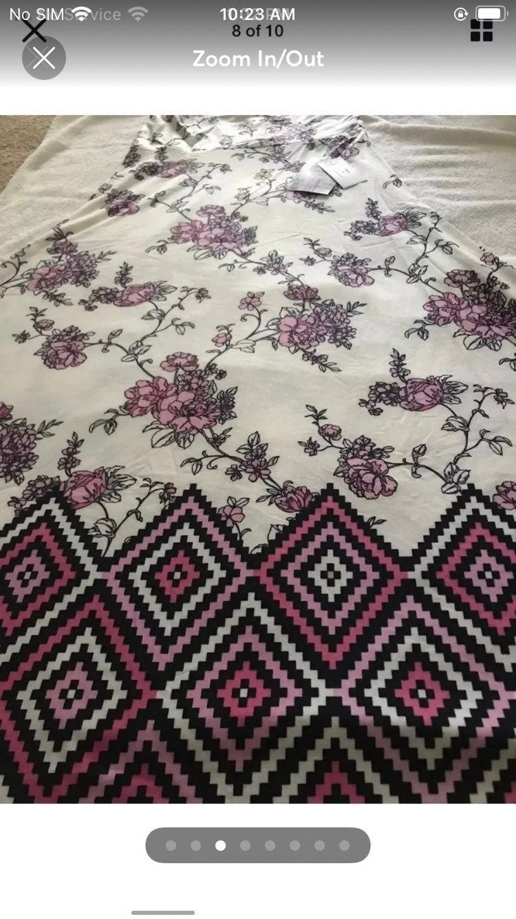 Dip White/Black Pink Roses Maxi LLR XL 18/20 16/18 Extra Large Skirt LLR Unicorn
