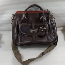 Dooney & Bourke Espresso Brown Florentine Toscana Large Front Pocket Satchel