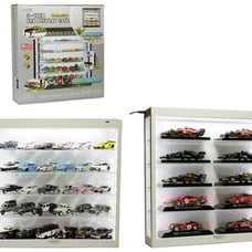 Showcase Wall Mount 5 Tier Display Case White with White Back Panel Mijo