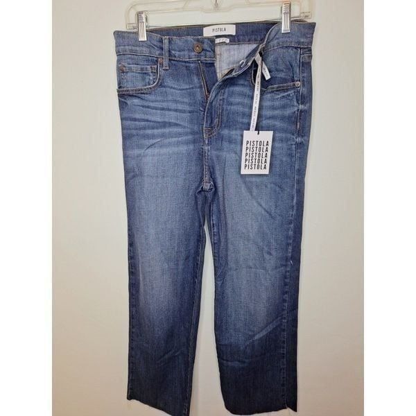Pistola Women's Size 27 Cher High Rise Wide Leg Cropped State of Mind Jeans Blue