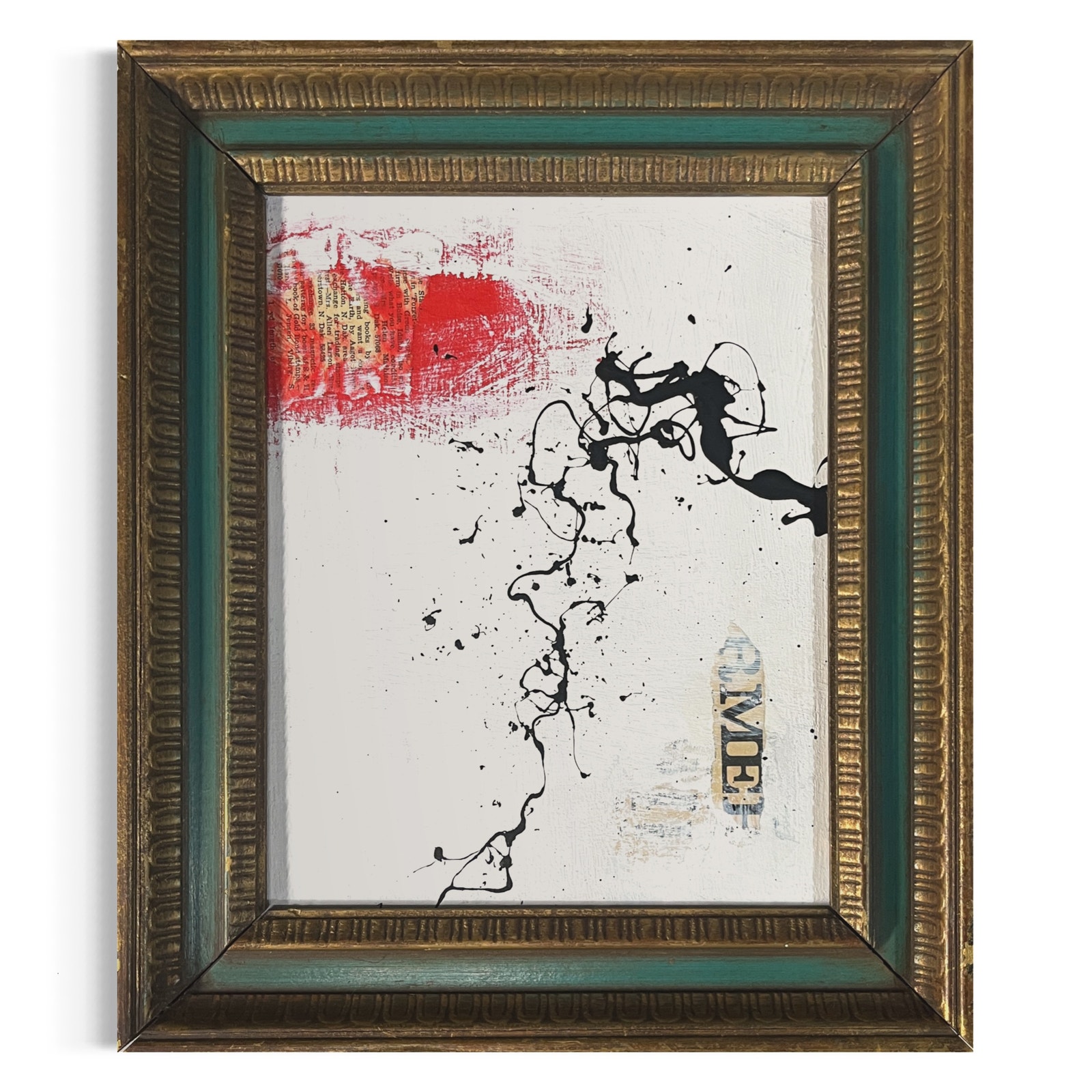 Original Framed Mixed Media Abstract Art Painting 11x13 Influence