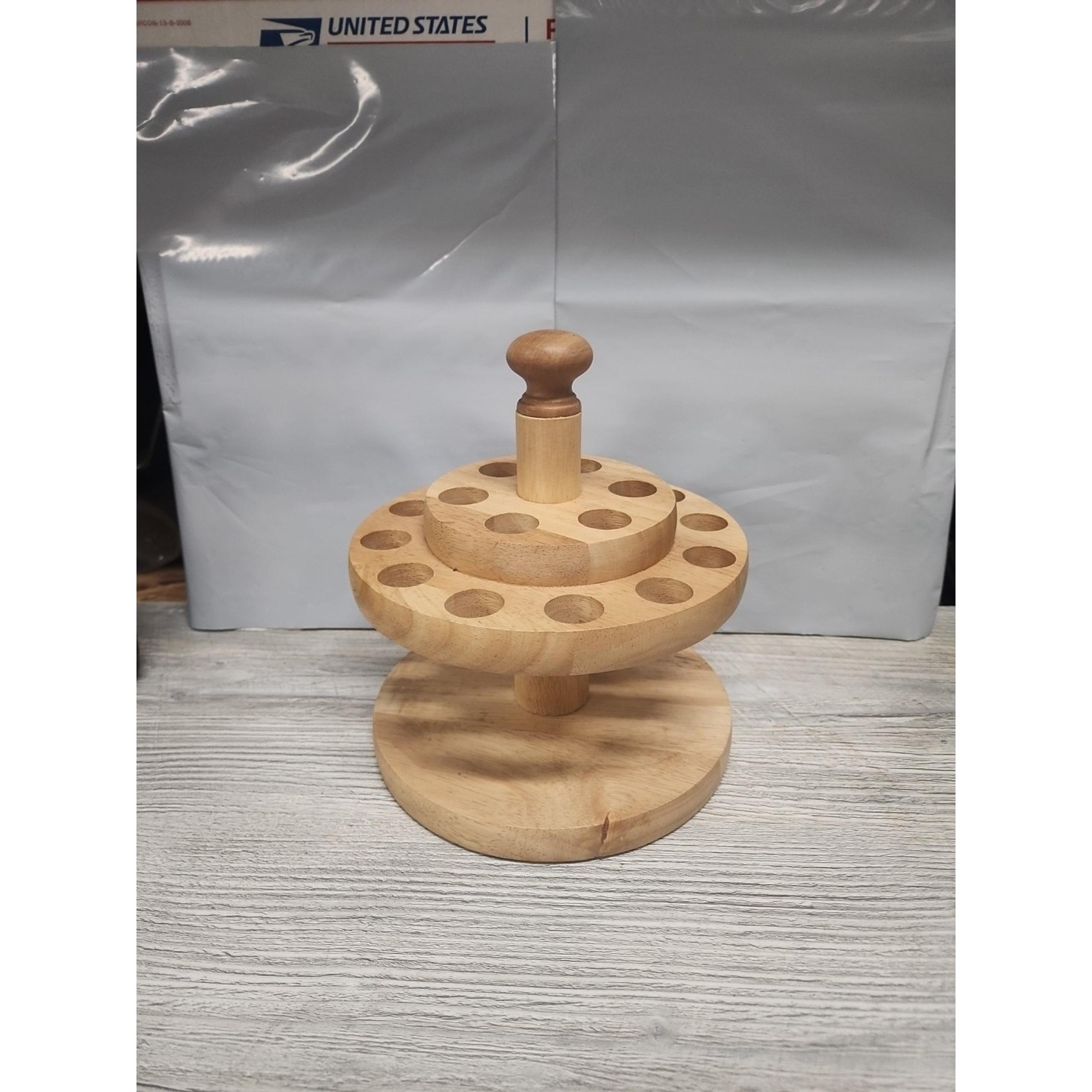 Wooden Oak Scissors Craft Tool Stand Caddy Holds 18 Scissors B Shelf