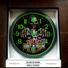 Harley Davidson Garage Shop Glow in the Dark Wall Clock NEW!