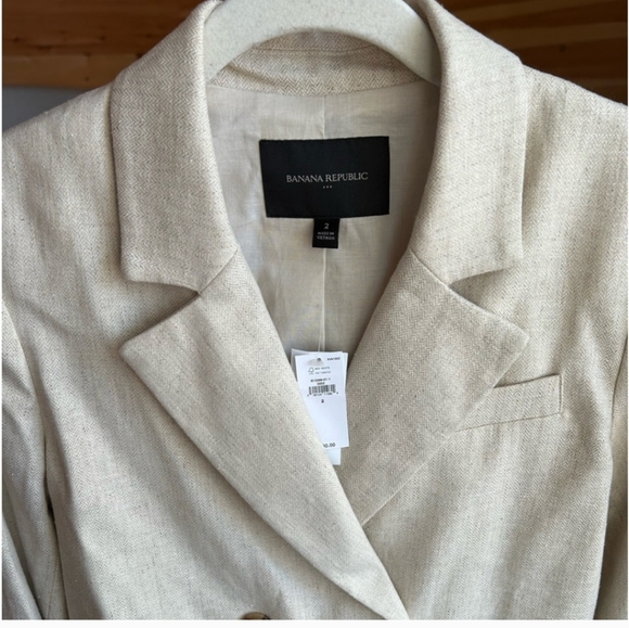 NWT Banana Republic Linen Cotton Cropped Blazer
