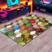 Block Game Rug Teen Boys Carpet with Pixel Game Element Decoration Mat