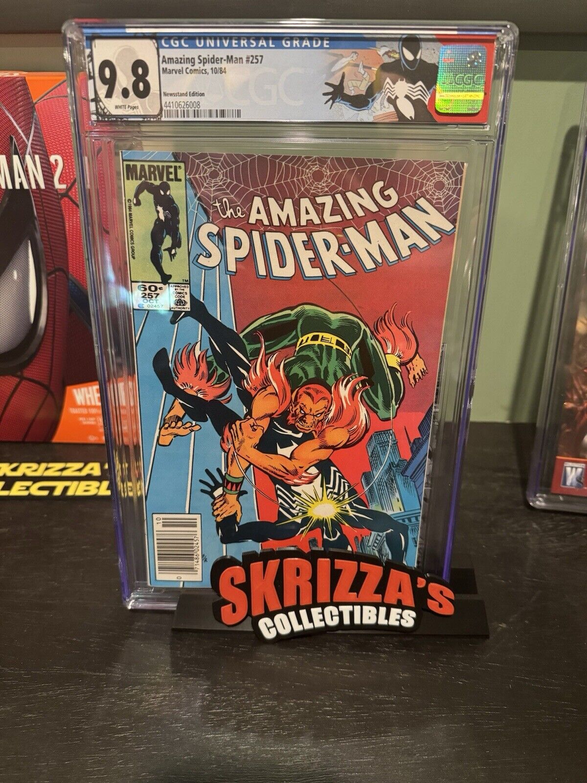 Amazing Spider-Man #257 CGC 9.8 NEWSSTAND White Pages 2nd Puma CUSTOM LABEL