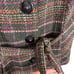 CAbi Multicolor Plaid Tweed Button Up Mock Neck Lined Vest Belted Pockets L