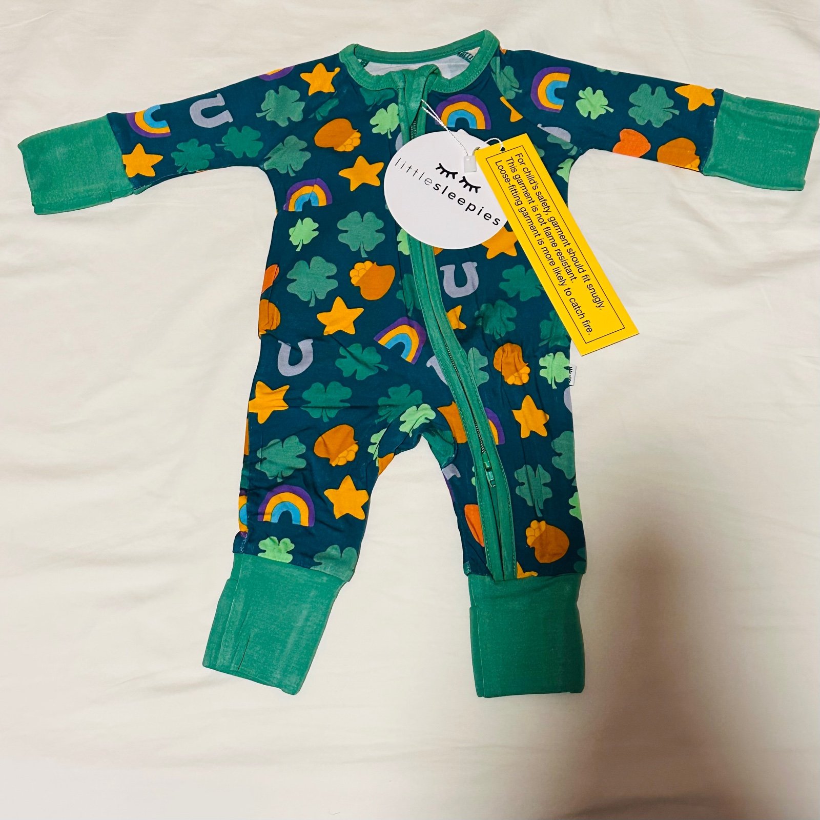 Little Sleepies Limited Edition Lucky Preemie St Patty’s Patrick Day Zippy NWT
