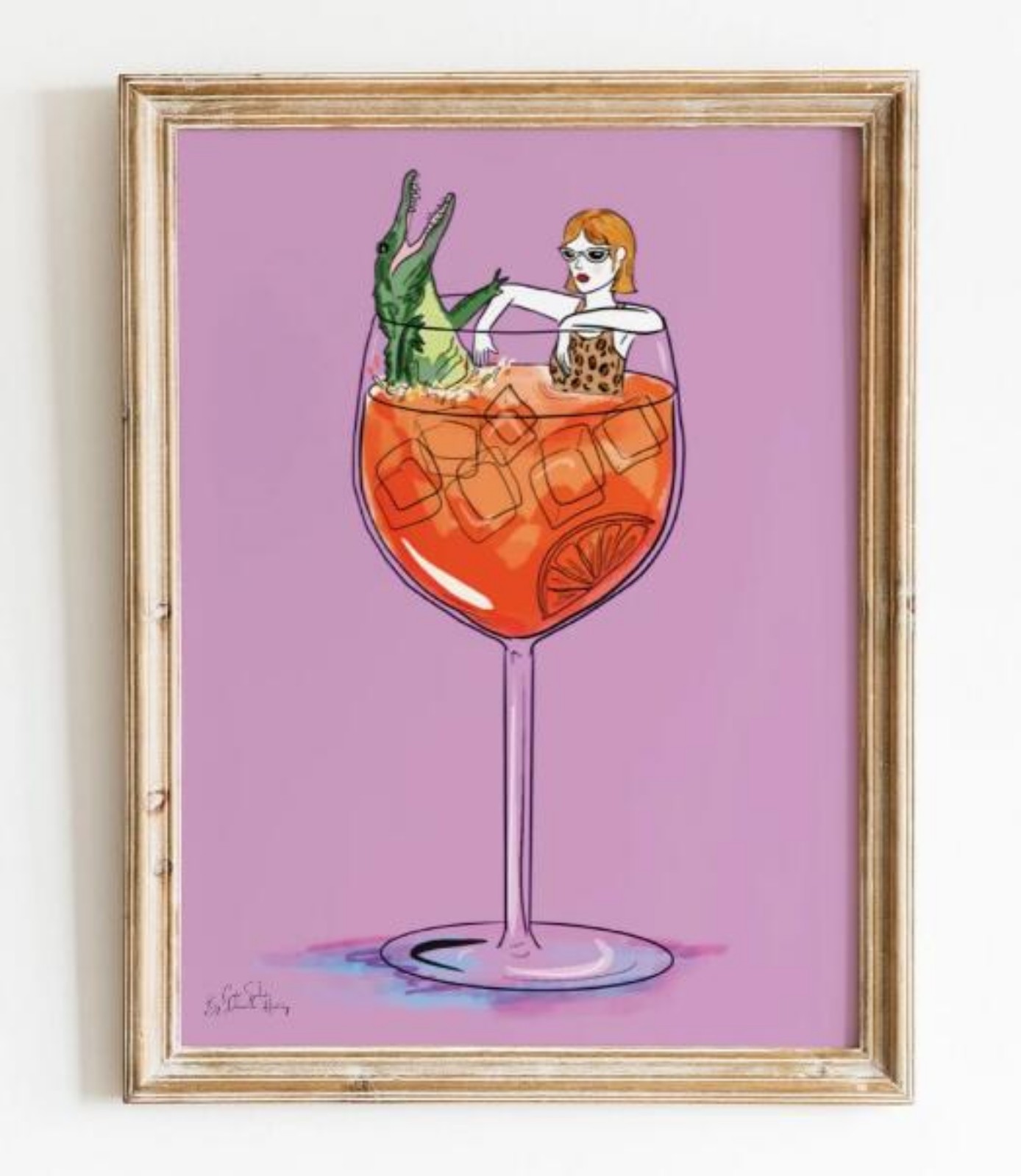 Gator Aperol Sprtiz Illustrated Wall Art