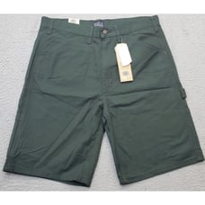 Levi's Carpenter Shorts Mens Size 34 Green High Rise Sits Below Waist Loose Fit