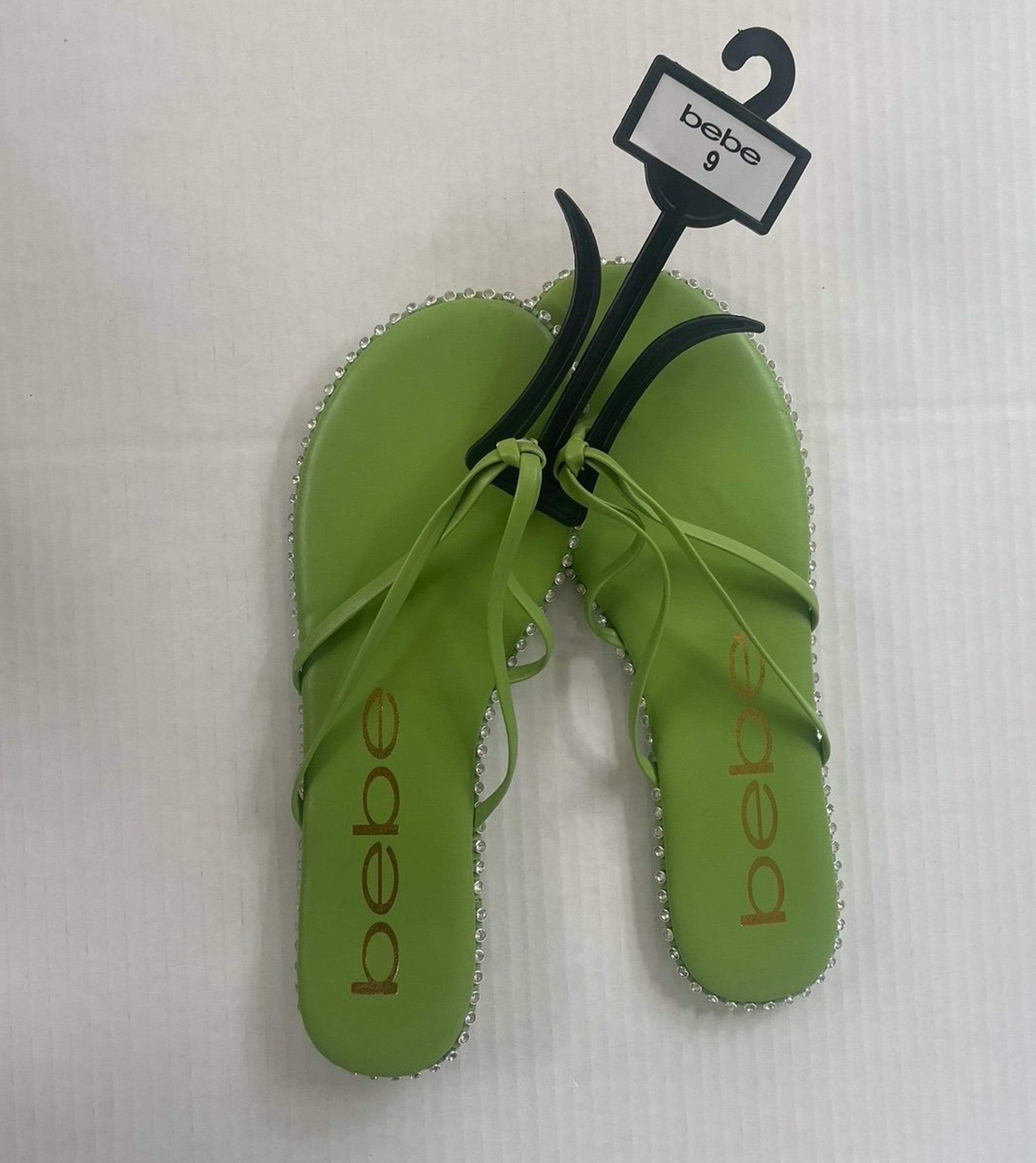 Bebe Chora Sandals/ Flip-Flop/Slippers with White Rhinestones: Size:  9