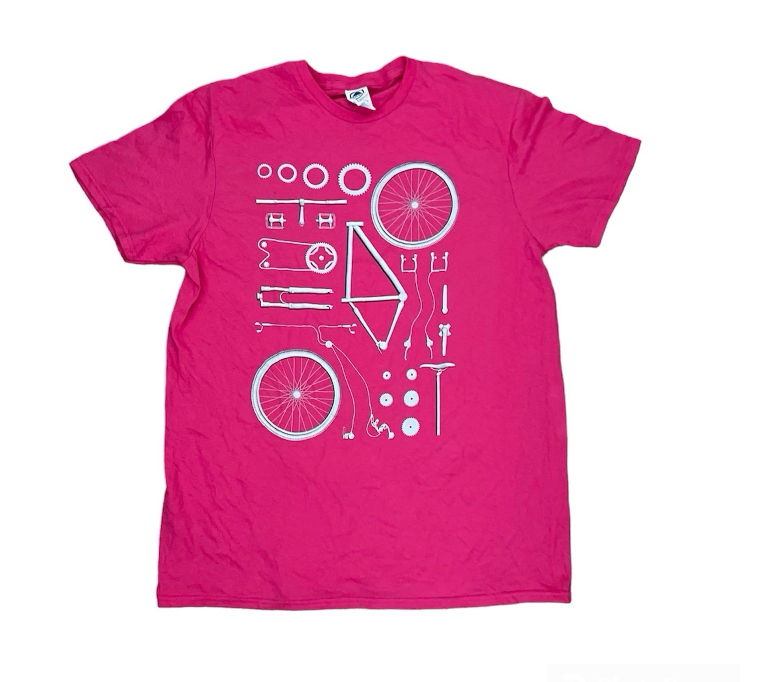 Delta Soft Pink Graphic T-shirt Bicycle Women Size L
