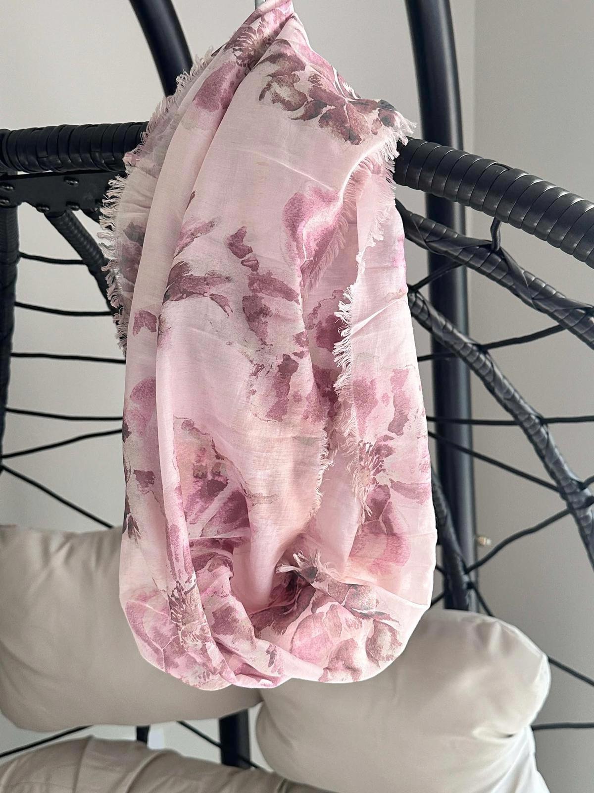 Elegant Floral Print Infinity Scarf