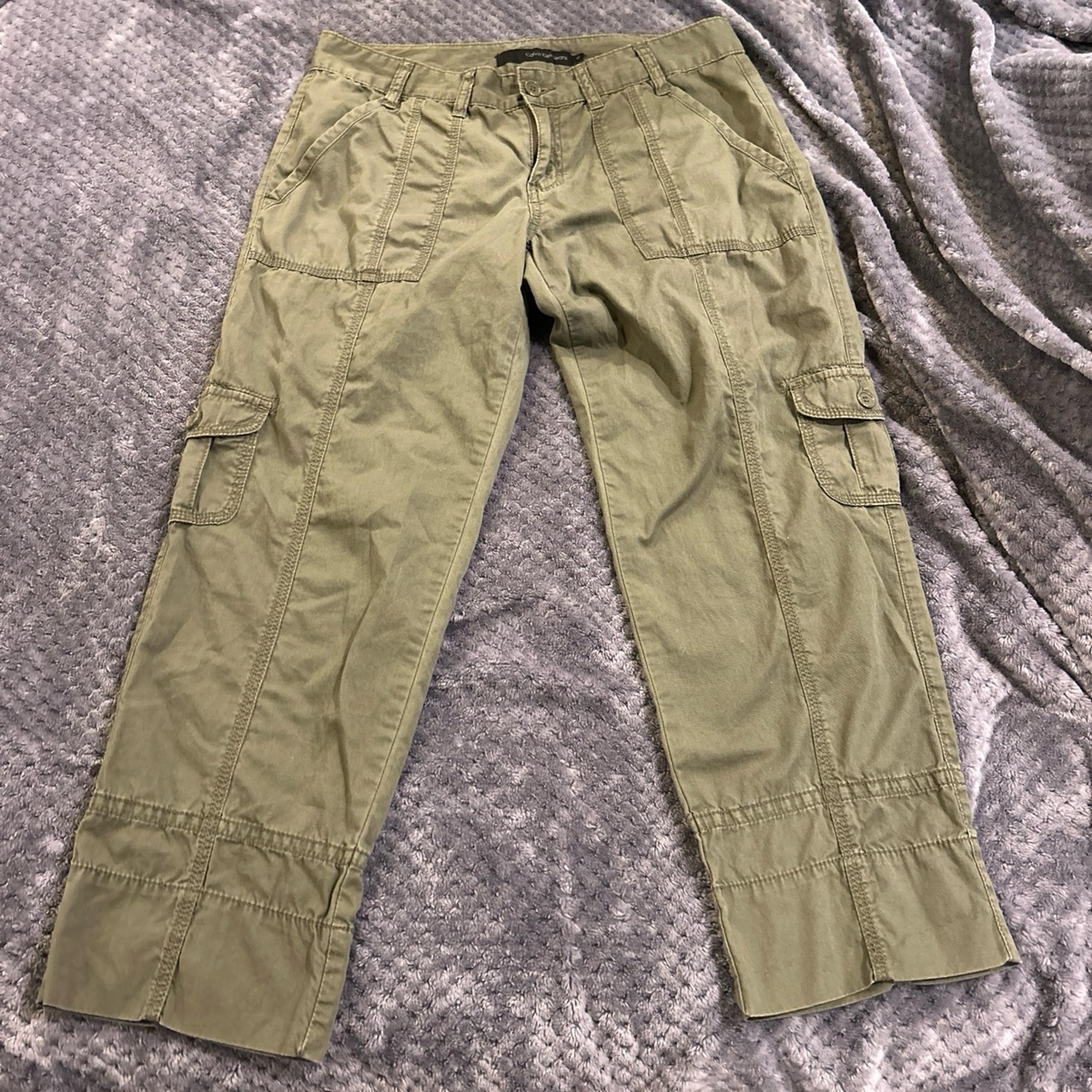 EC Calvin Klein army green crop capri pants sz10