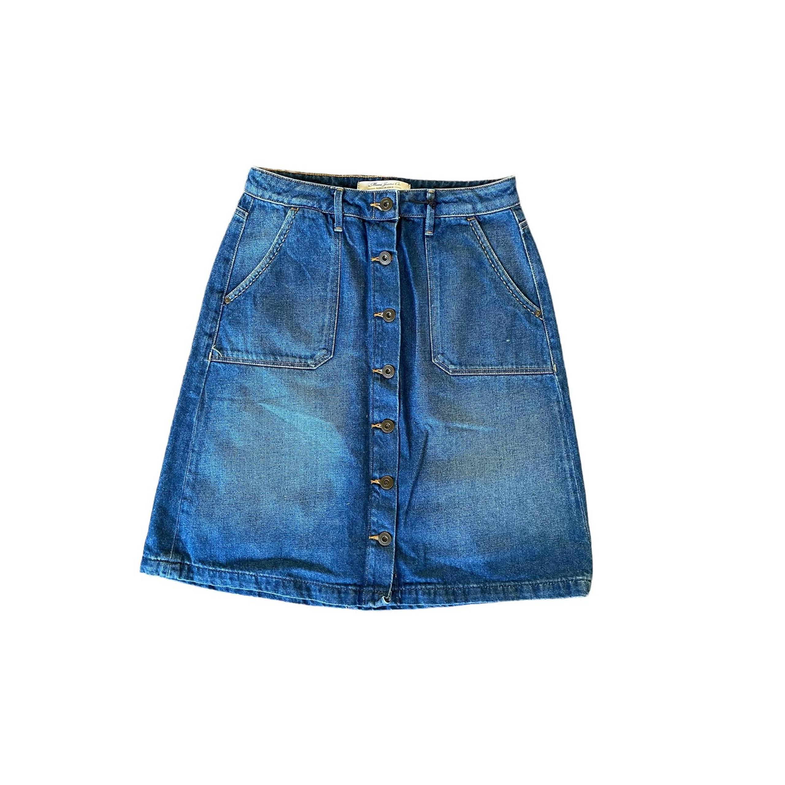 Mavi Jean Company button front denim skirt
