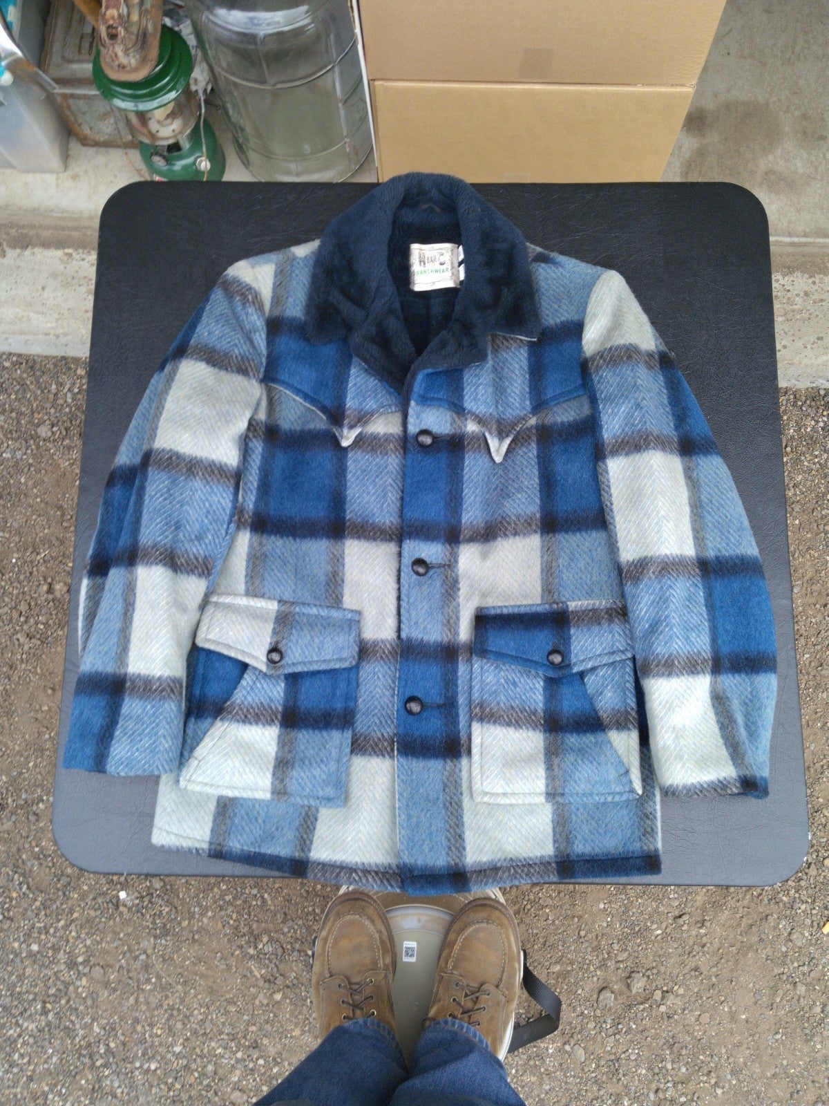 Vintage H Bar C Ranchwear Wool Plaid Coat Jacket Men's 38