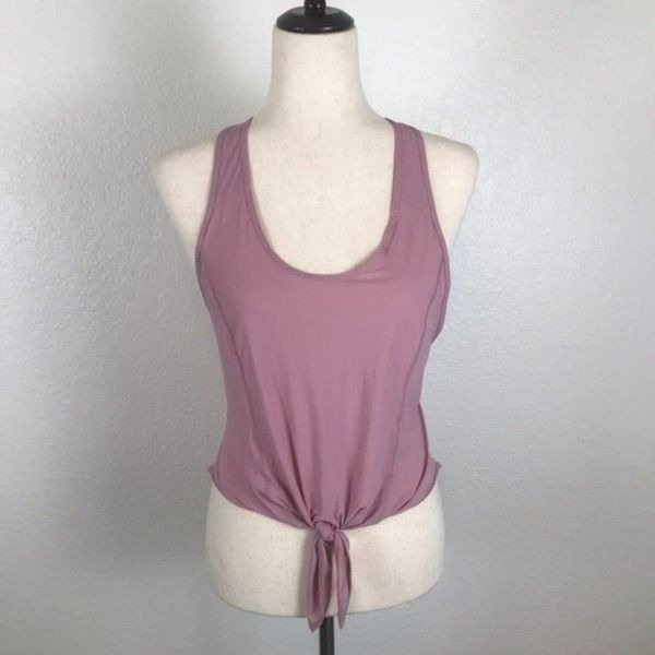 Lululemon mauve knot front crisscross tank top S