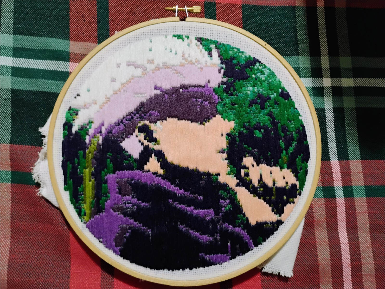 Thinking Gojo 8in Embroidery Art