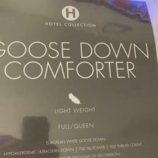 Hotel collection goose down comforter