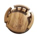 Oak Wood Lazy Susan Turntable Condiment Server Ornate Spindle Side Rail Gift Vtg