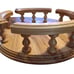Oak Wood Lazy Susan Turntable Condiment Server Ornate Spindle Side Rail Gift Vtg