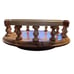 Oak Wood Lazy Susan Turntable Condiment Server Ornate Spindle Side Rail Gift Vtg