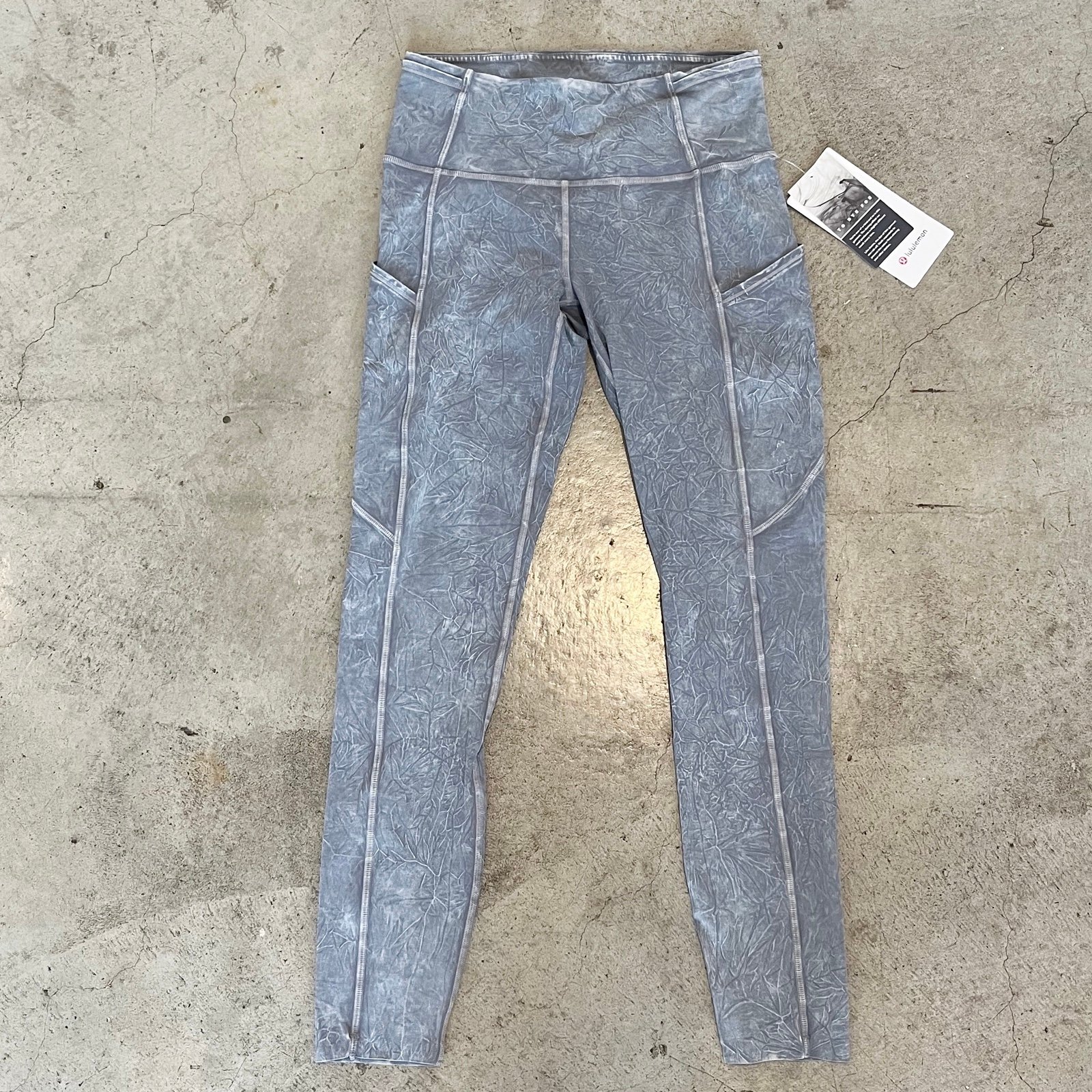 Lululemon NWT Fast and Free High Rise Tight 25 *Ice Dye Ice Wash Asphalt Grey