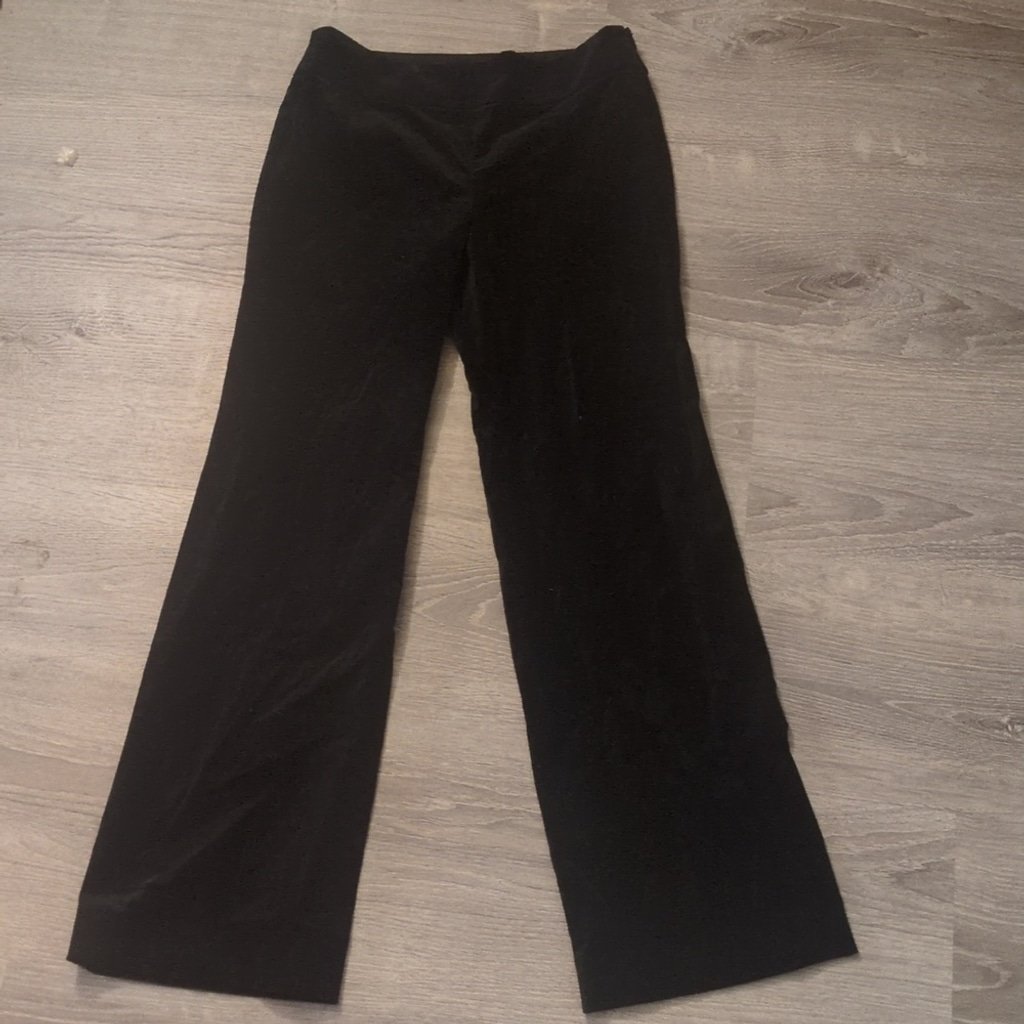 Ann Taylor Petites Black Velvet Pants With Side Zipper Size 0P