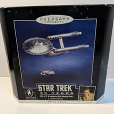 1996 Star Trek 30 years set of two ornaments with display base