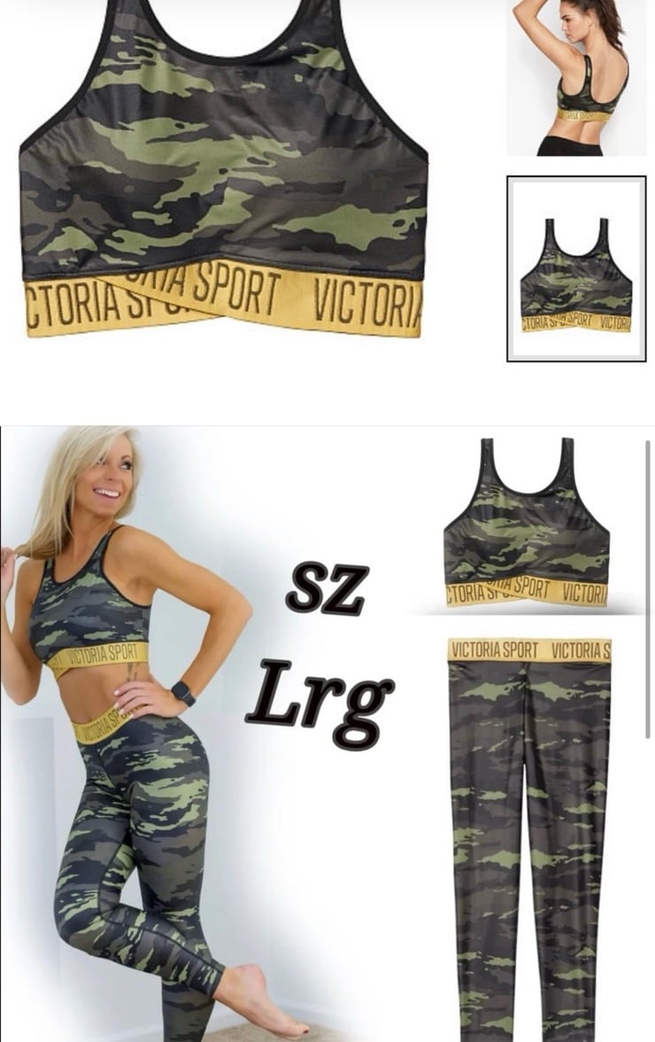 VS Victoria Sport Camo Set Leggings and Sport Bra