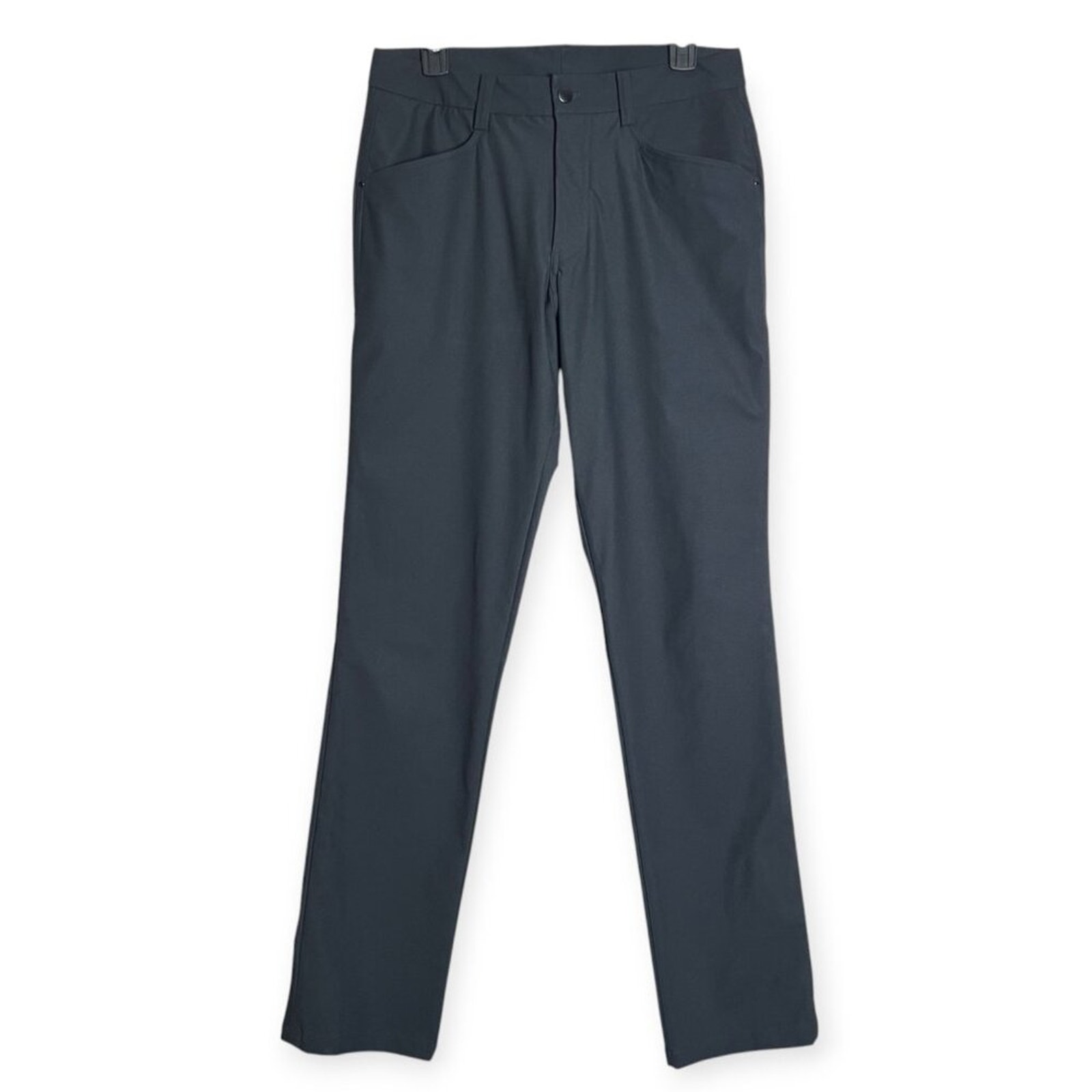 Lululemon Slim Commission Pants SIZE 32 x 34 Black Chino Vent Holes Side Pocket