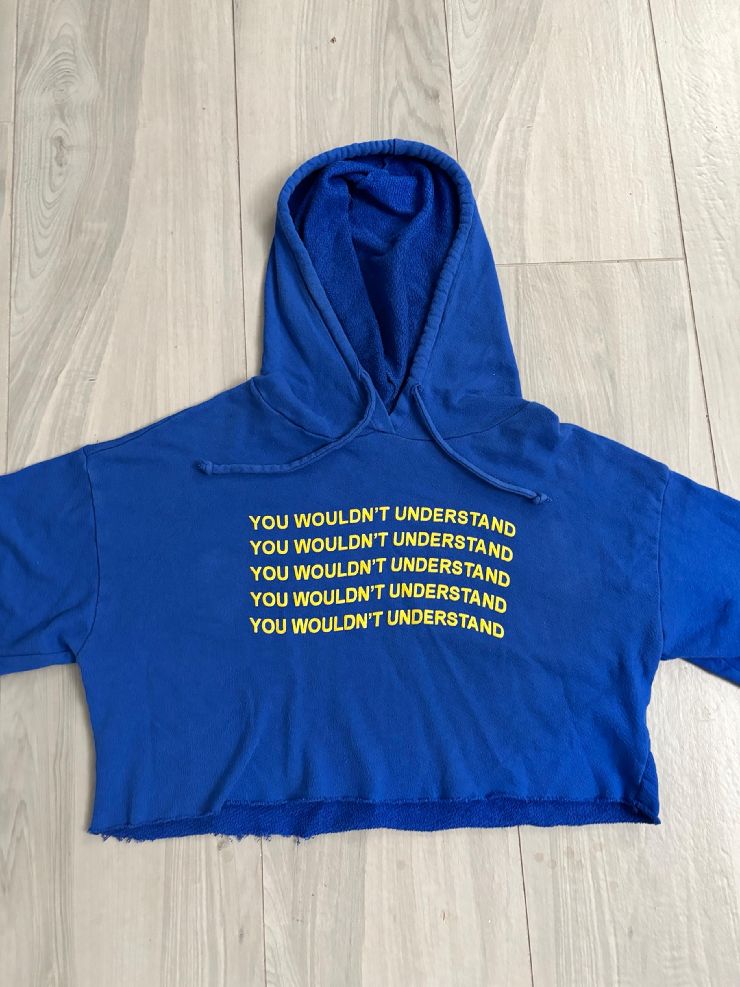 Blue cropped Hoodie