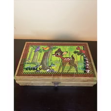 Vintage Walt Disney Kids Toy Cube Box Made In France 15 Cubes Complete