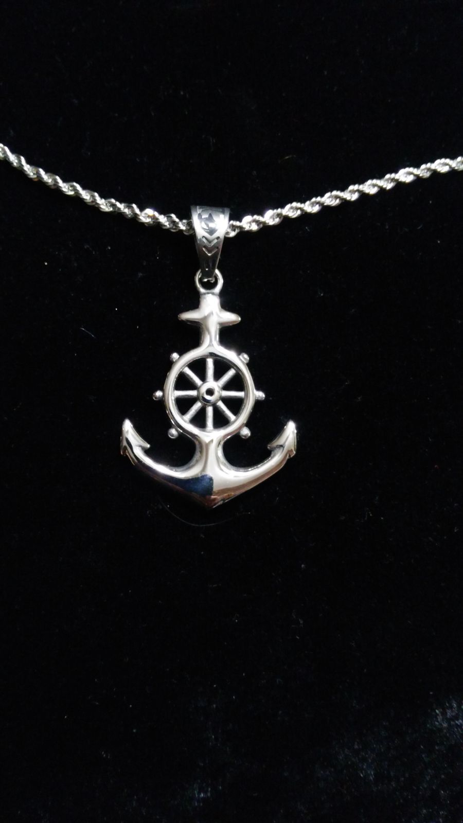 Stainless steel men's Anchor necklace