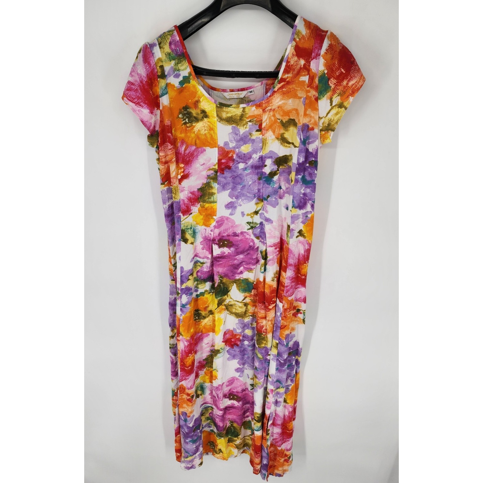 Jams World Maxi Dress Women's Size Medium Multicolor Floral Sorbet Tie Back EUC
