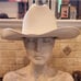 Vintage Master Hatters Of Texas White w/ Black Leather Western Hat Marked 4