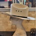 Vintage Master Hatters Of Texas White w/ Black Leather Western Hat Marked 4