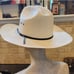 Vintage Master Hatters Of Texas White w/ Black Leather Western Hat Marked 4