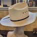 Vintage Master Hatters Of Texas White w/ Black Leather Western Hat Marked 4