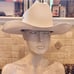 Vintage Master Hatters Of Texas White w/ Black Leather Western Hat Marked 4
