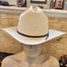 Vintage Master Hatters Of Texas White w/ Black Leather Western Hat Marked 4