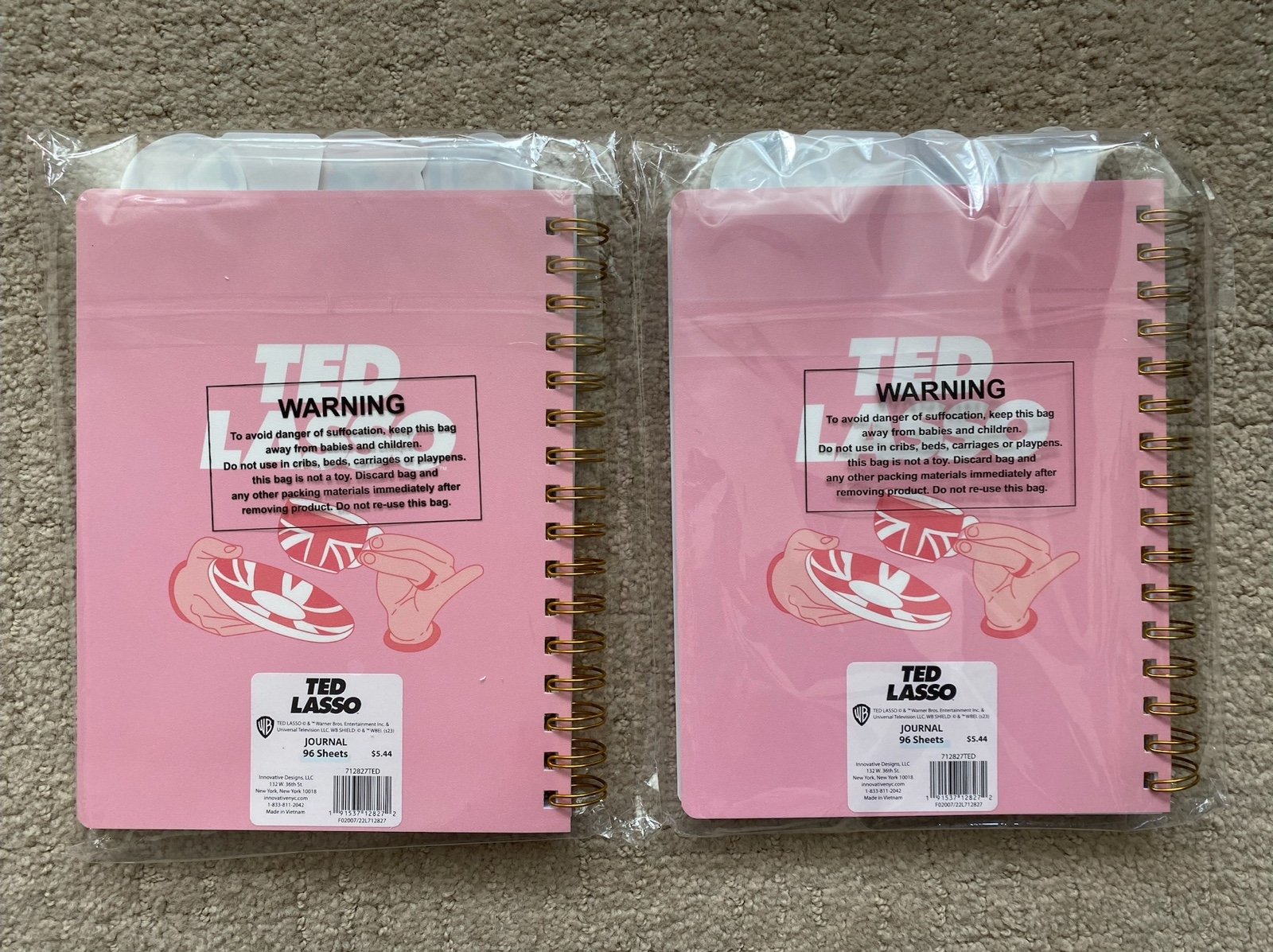 Set of 2 Warner Bros. Ted Lasso Poly Tab Journal Notebook, Ages 6+ - detail