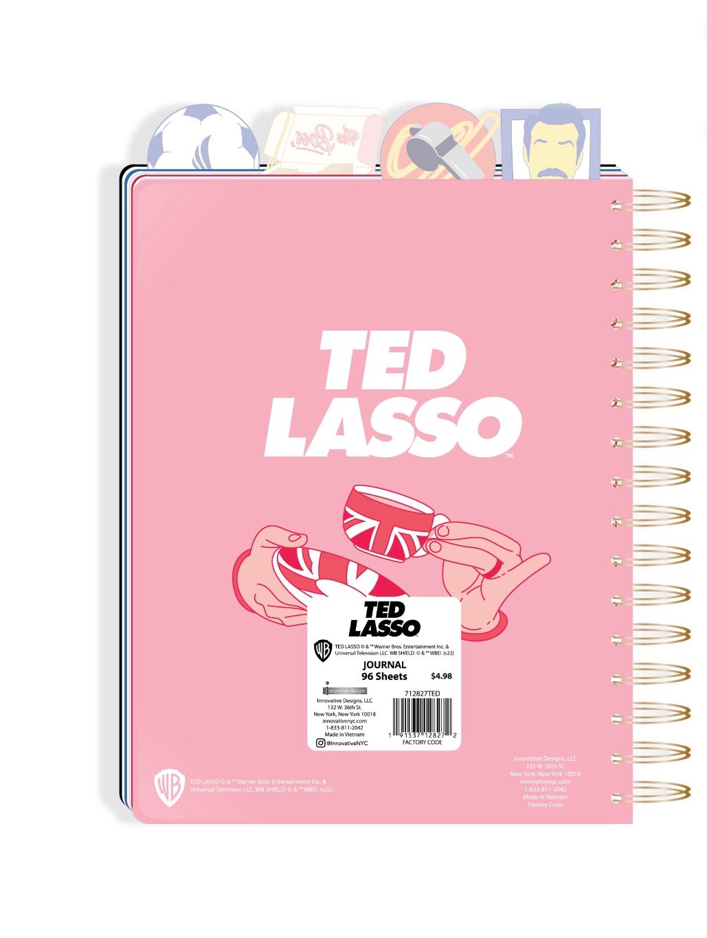 Set of 2 Warner Bros. Ted Lasso Poly Tab Journal Notebook, Ages 6+ - detail