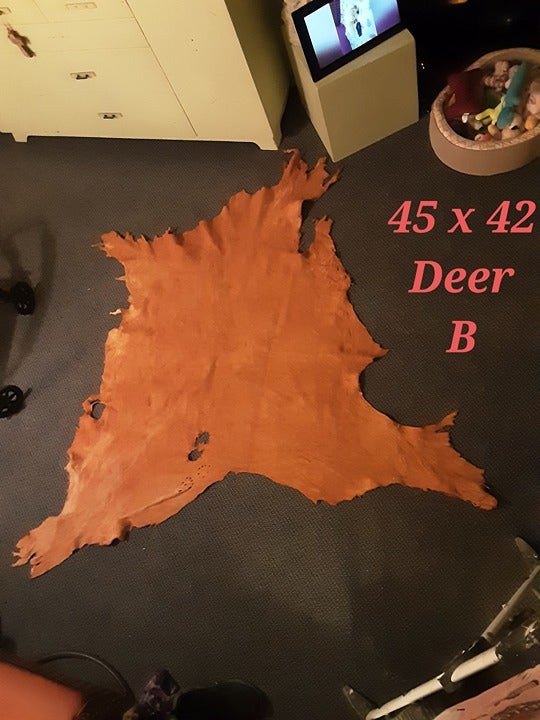 Robert Tartufferie Large Red Deer Skin Hide Natural Real Area Rug