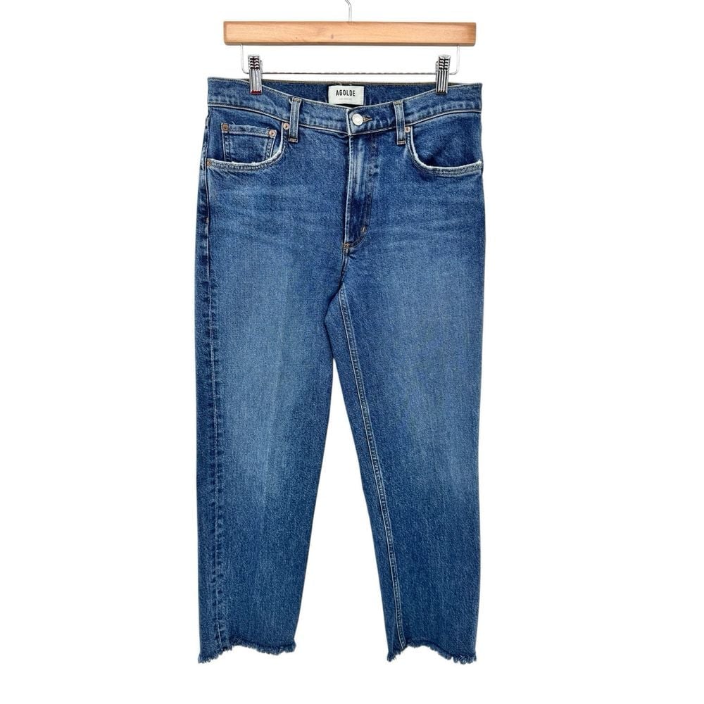 Agolde Kye Mid Rise Straight Leg Ankle Length Organic Cotton Jeans Denim Size 27