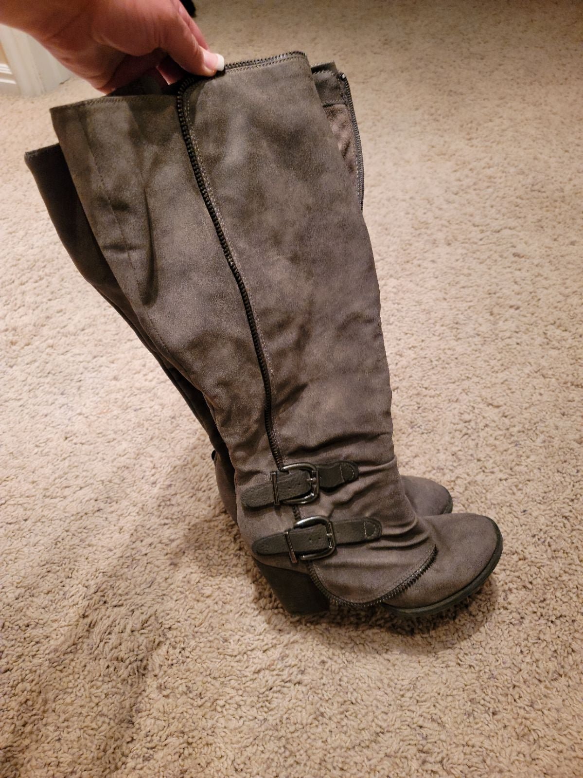 American Rag Cie Emilee Women Asymmetrical Biker Riding Boots Wide Calf American Rag Cie Emilee Women Asymmetrical Biker Riding Boots Wide Calf