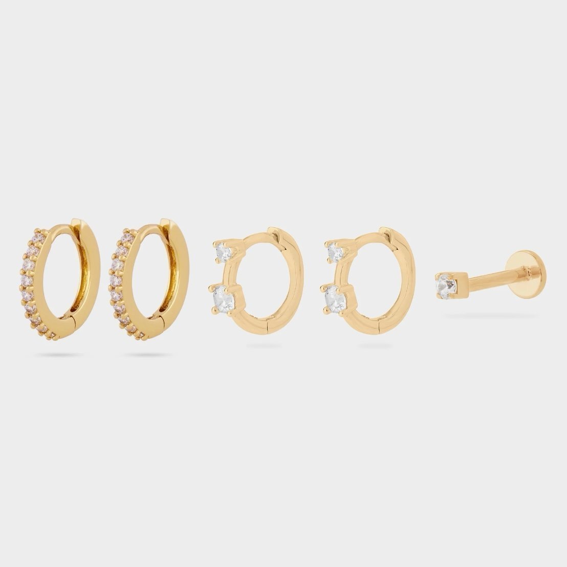 Brand New- Studs Sparkle Essentials Set in Gold/Clear
