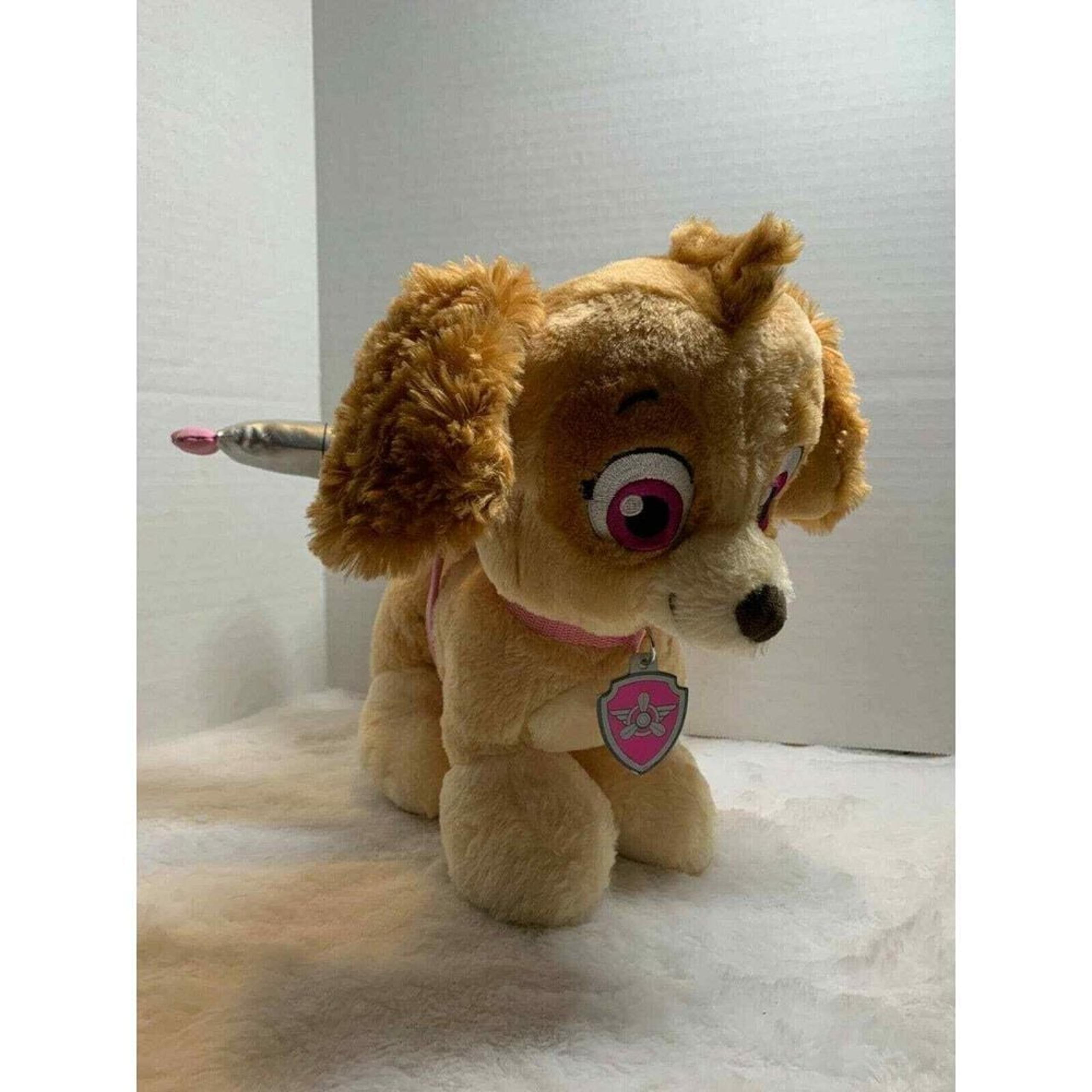 Build A Bear Paw Patrol 12" Skye Plush Jet Pack and Collar Pink Dog Nickelodeon