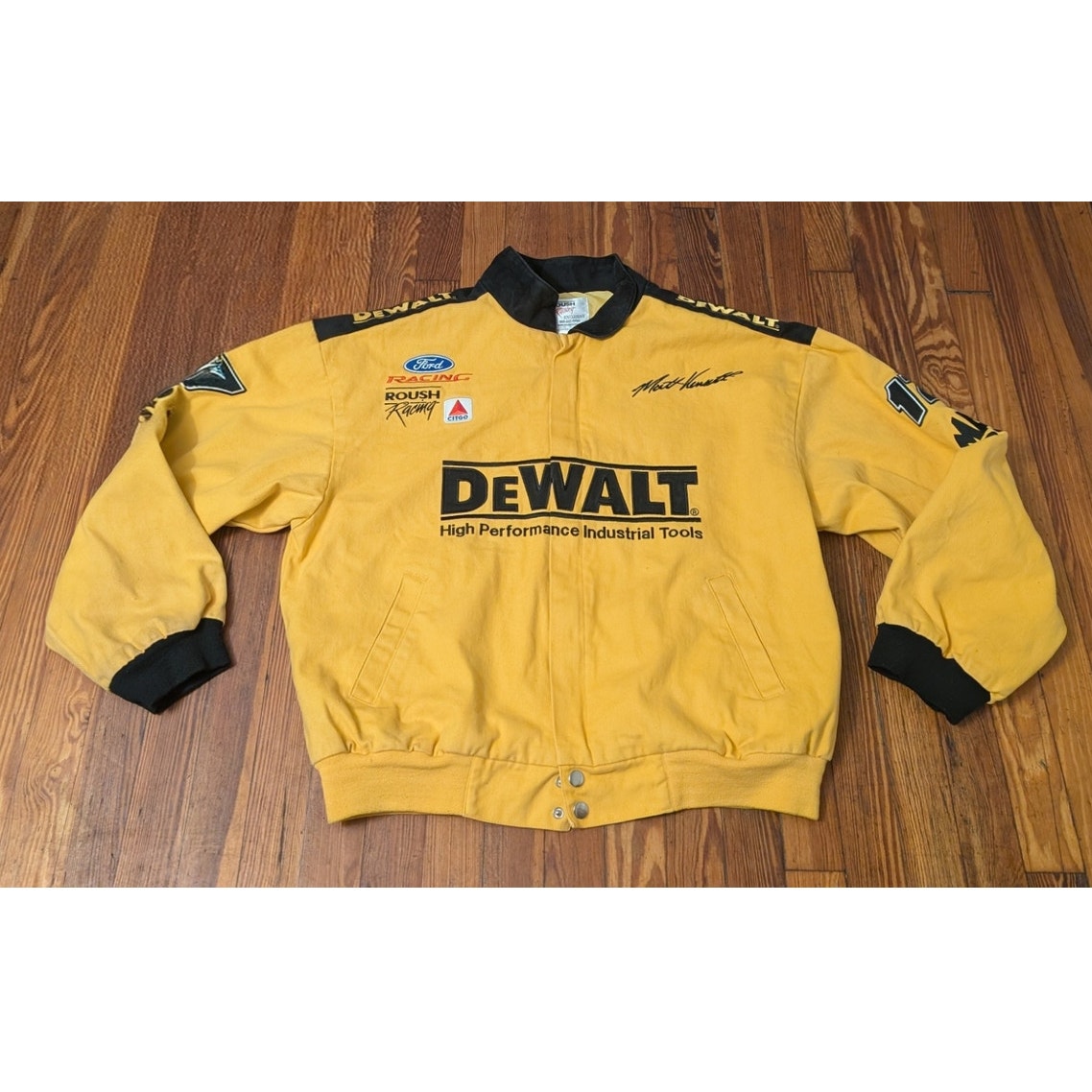 NASCAR Vintage DeWalt Matt Kenseth Yellow Rousch Racing Jacket Size 2XL